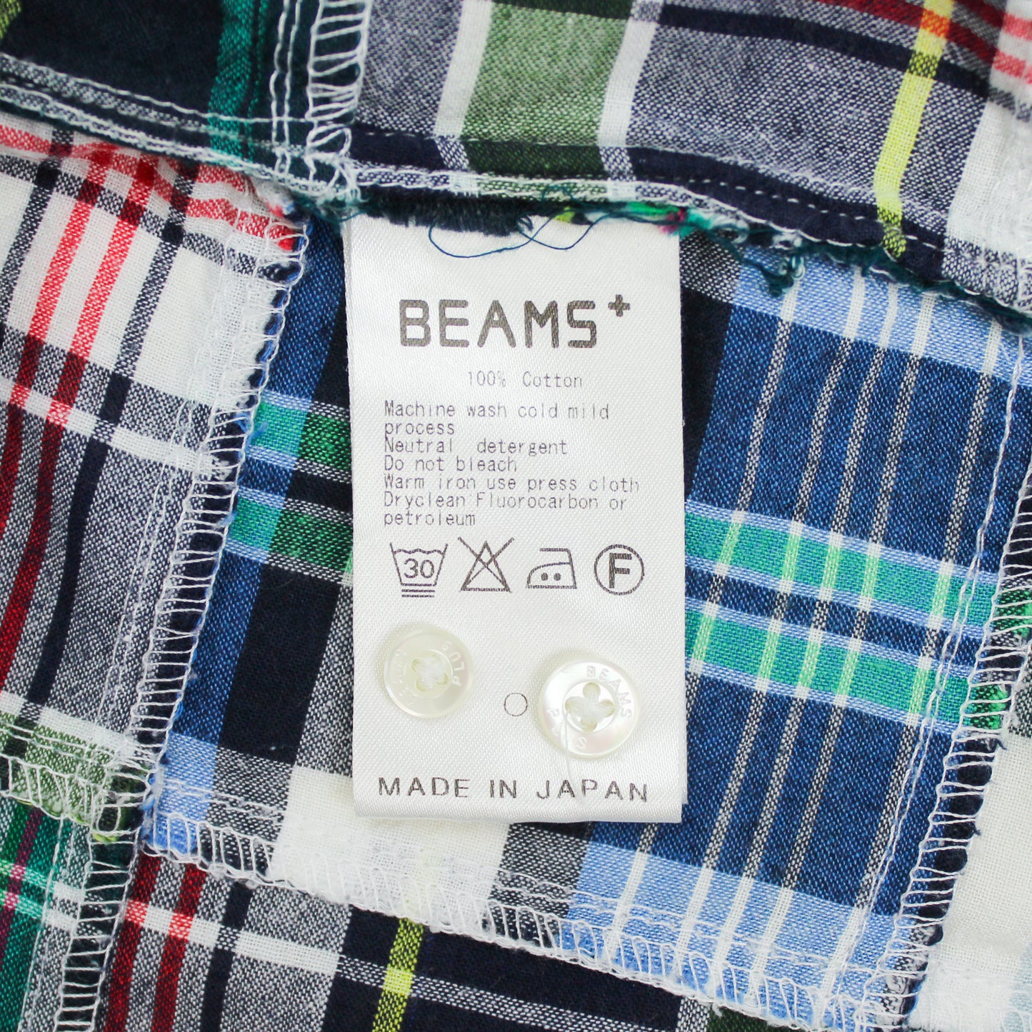 Beams Plus Patchwork Madras Button-Down Popover Shirt