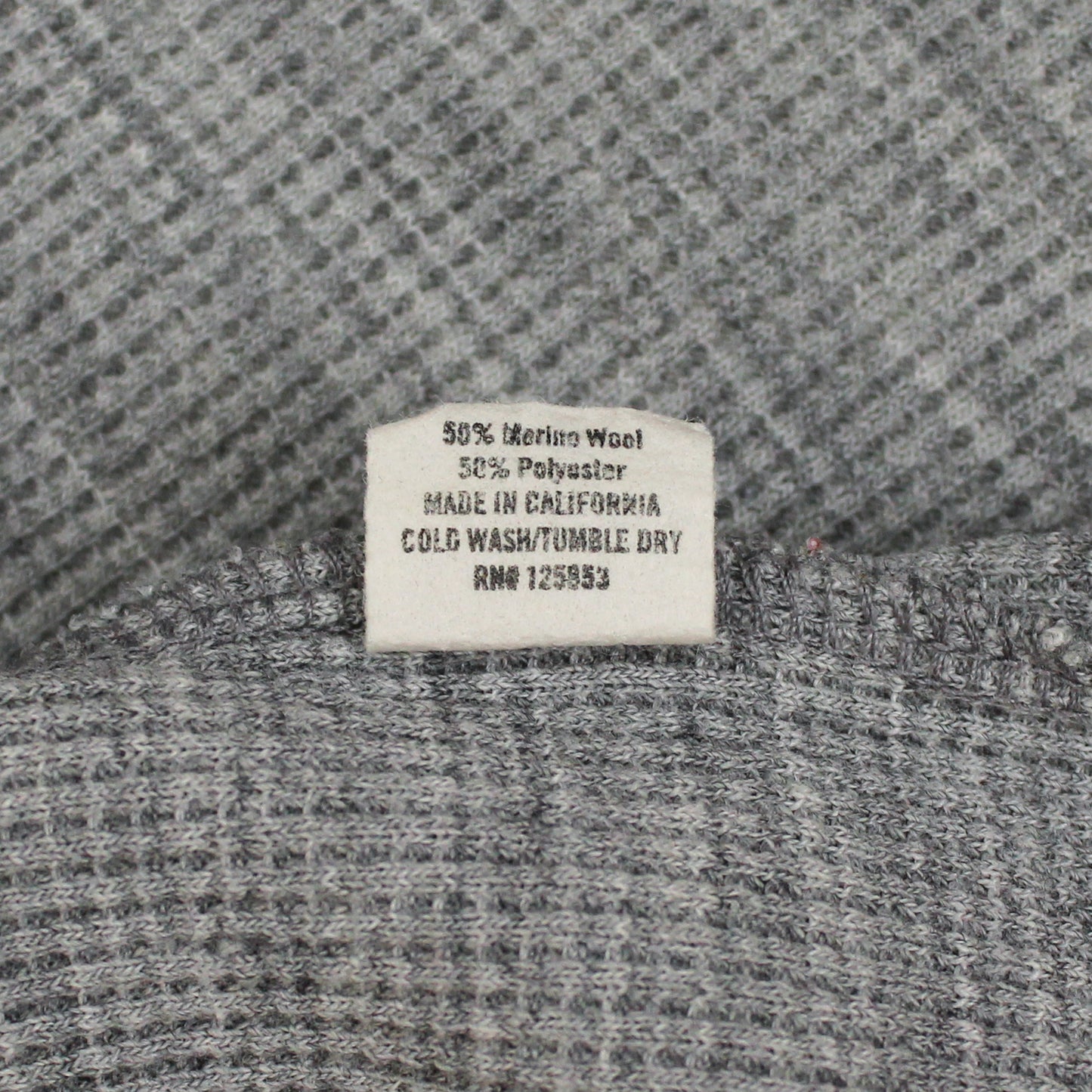 Taylor Stitch Waffle Knit Merino Wool Blend Henley Thermal Shirt