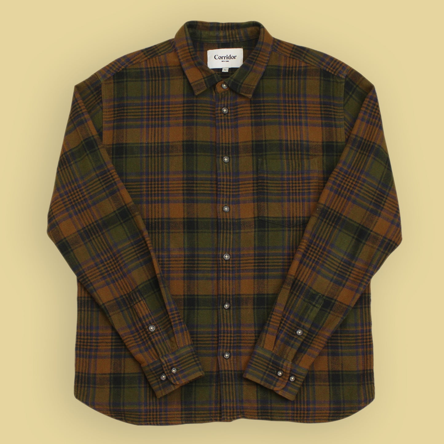 Corridor Plaid Slub Cotton Flannel Shirt