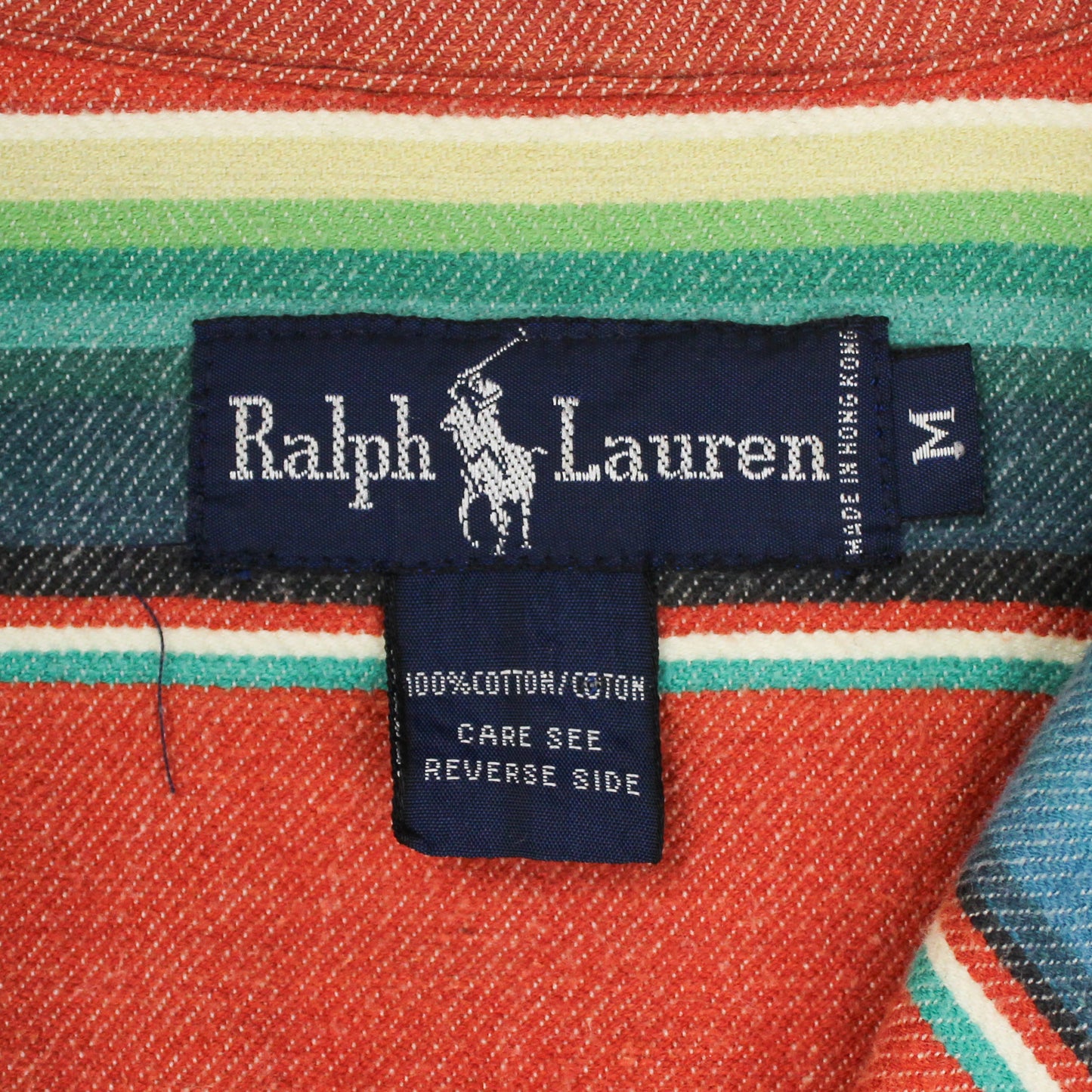 Polo Ralph Lauren Blanket Stripe Cotton Flannel Loop Collar Shirt