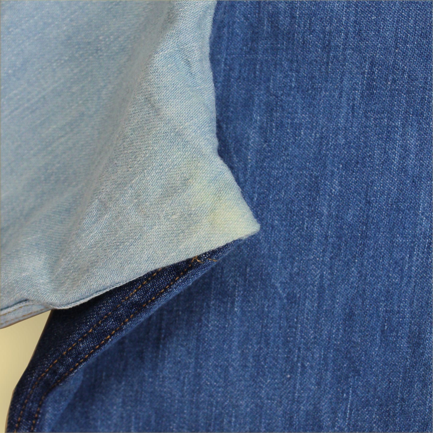OrSlow Mismatched Denim Short Sleeve Fun Shirt