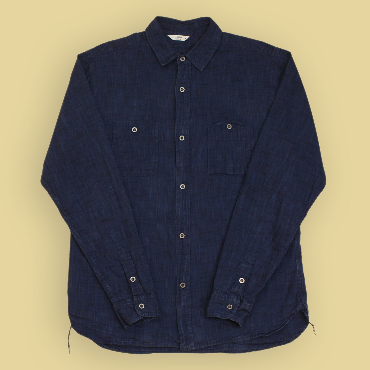 3Sixteen Indigo Dyed Textured Selvedge Cotton Work Shirt