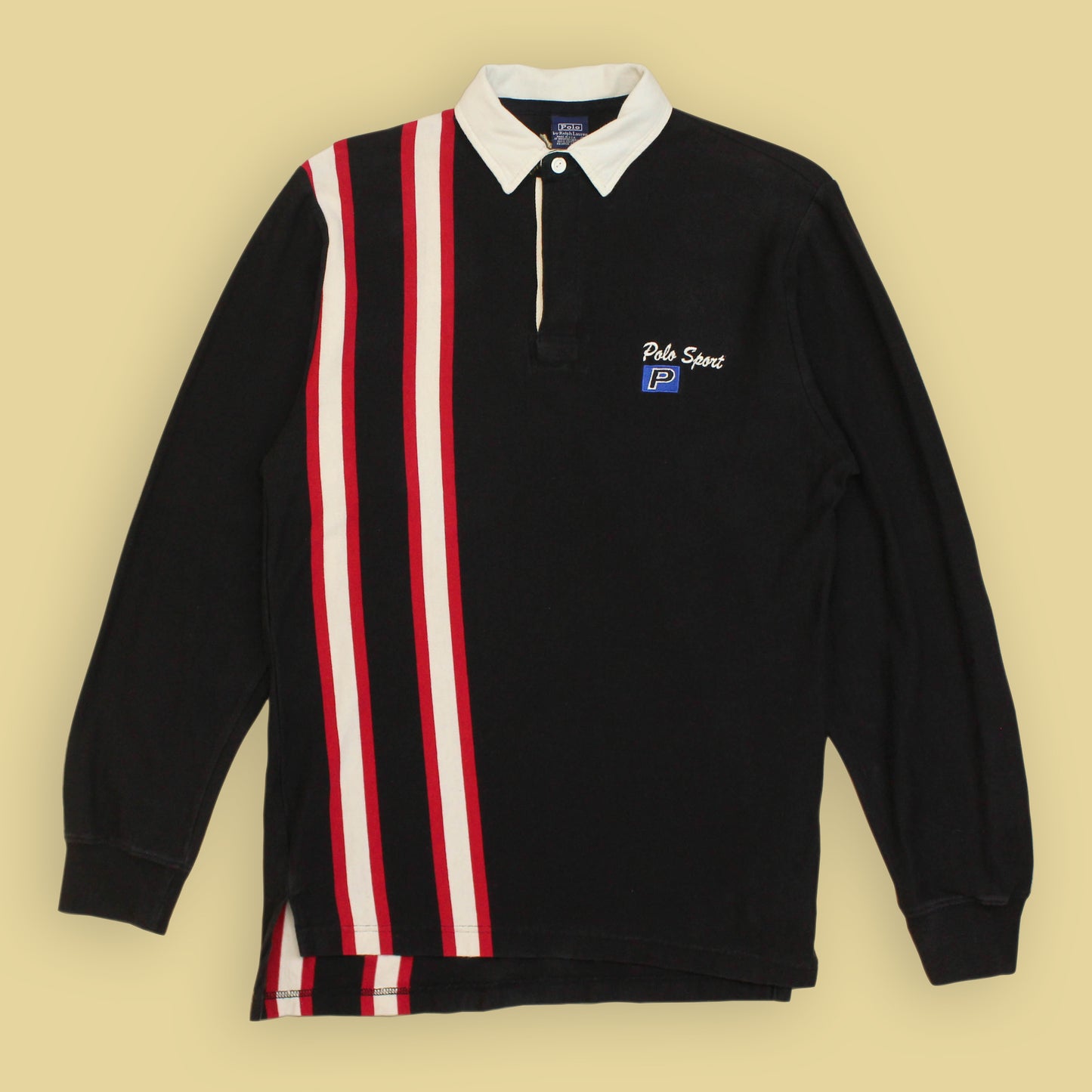 Polo Ralph Lauren Polo Sport Embroidered Racing Stripe Rugby Shirt