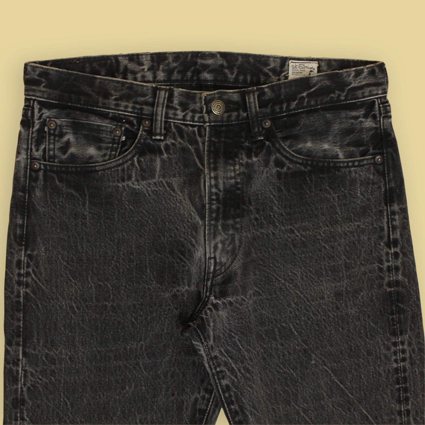 OrSlow Black Stonewash Denim 107 Ivy Fit Jeans