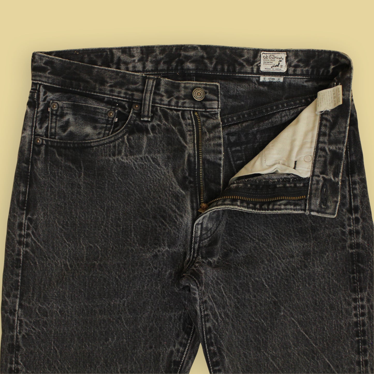 OrSlow Black Stonewash Denim 107 Ivy Fit Jeans
