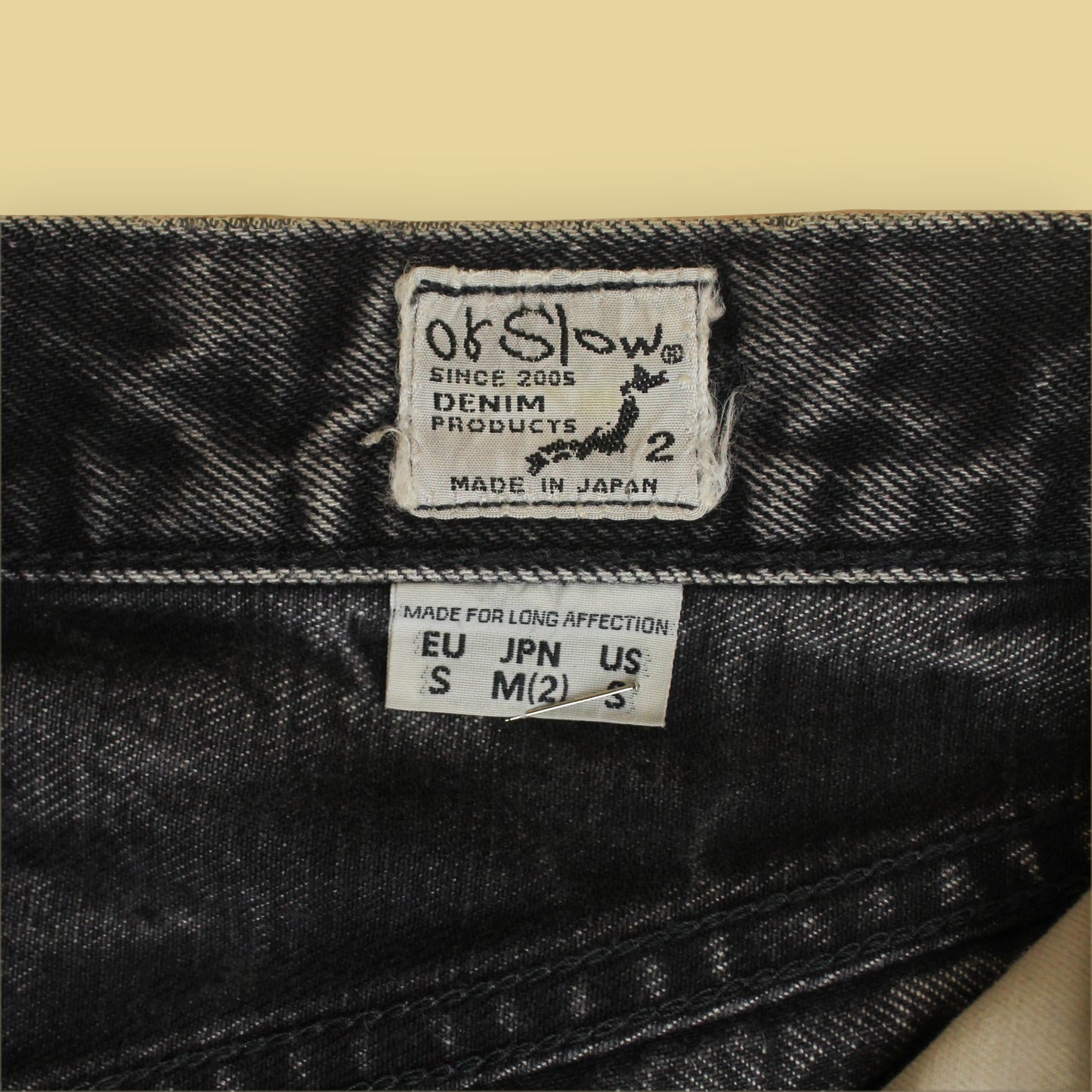 OrSlow Black Stonewash Denim 107 Ivy Fit Jeans