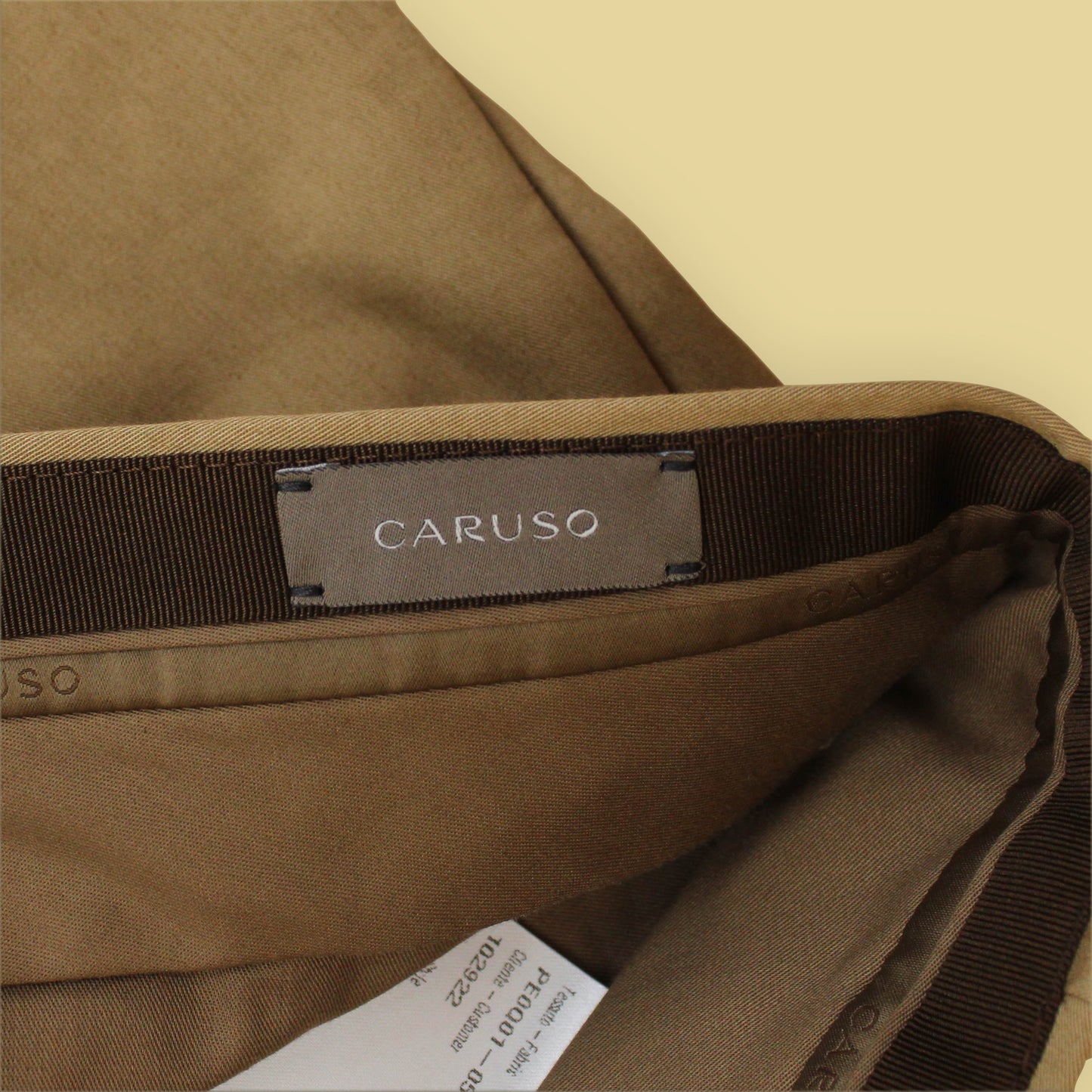 Caruso Cotton Blend Tapered Leg Trousers