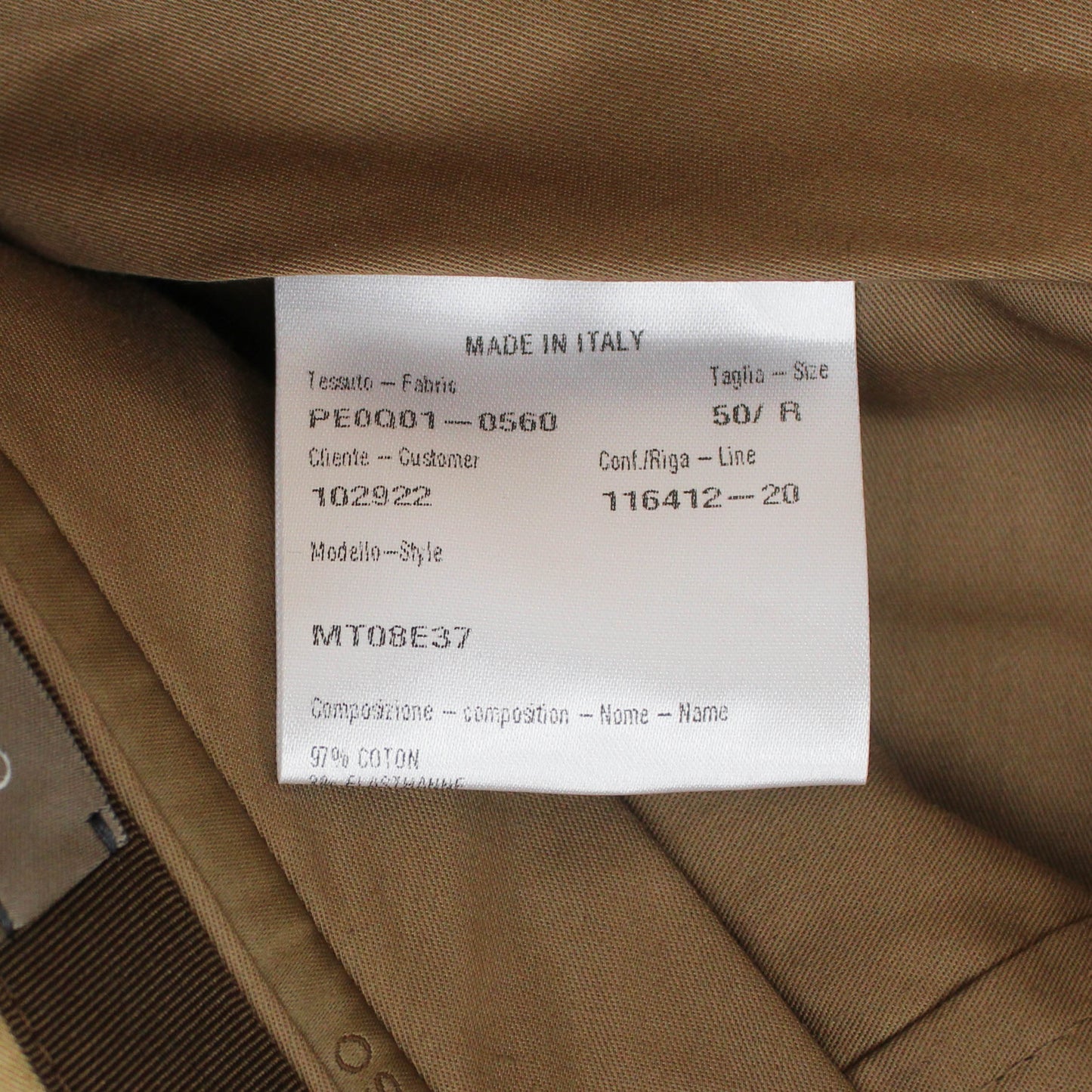 Caruso Cotton Blend Tapered Leg Trousers
