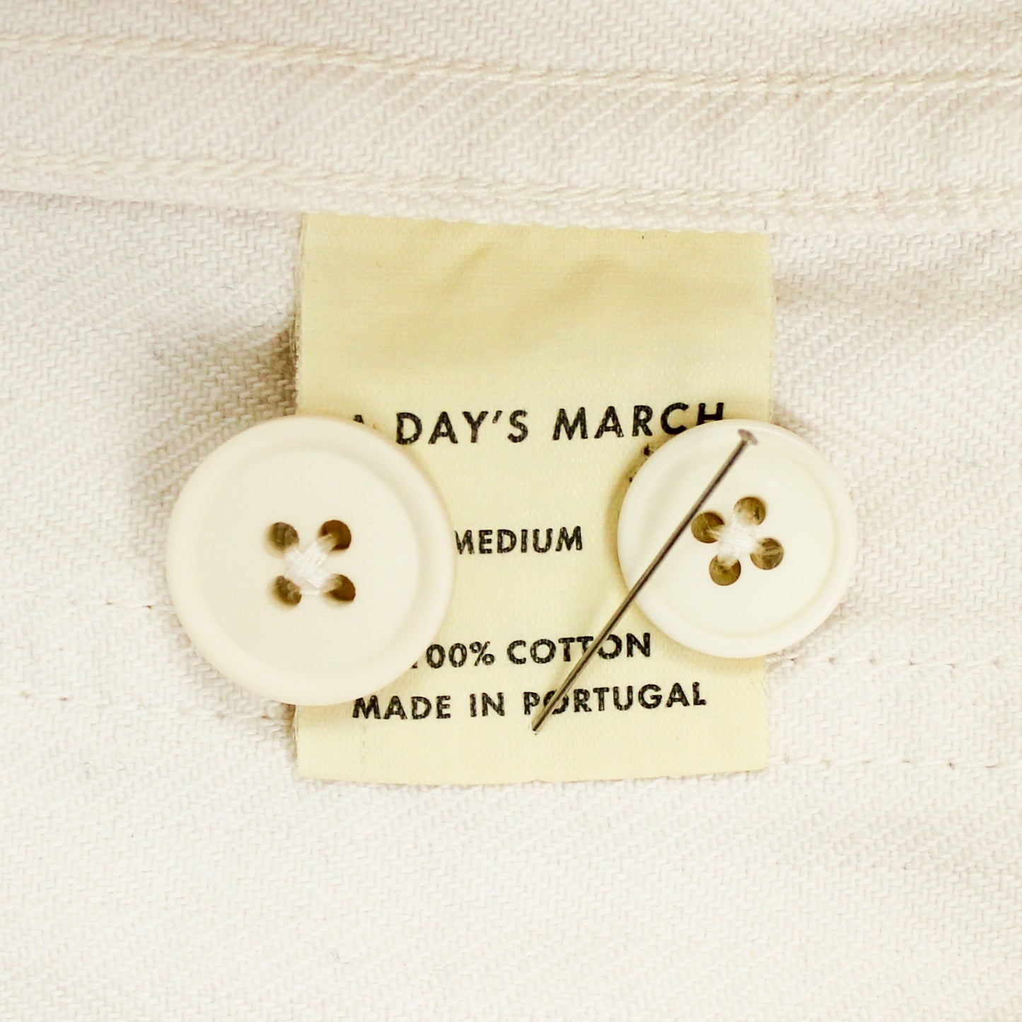 A Day's March Ivory Herringbone Twill Chore Coat