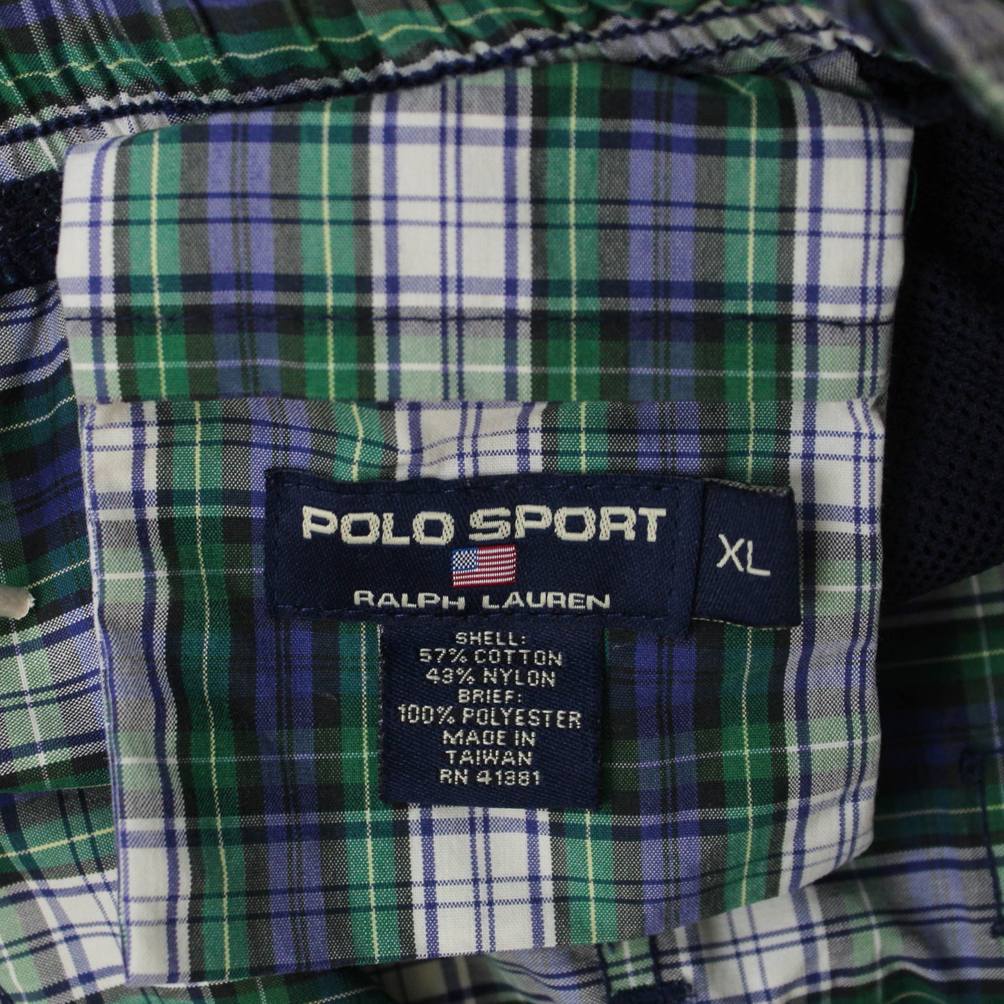 Polo Sport Tartan Cotton Nylon Swim Trunks