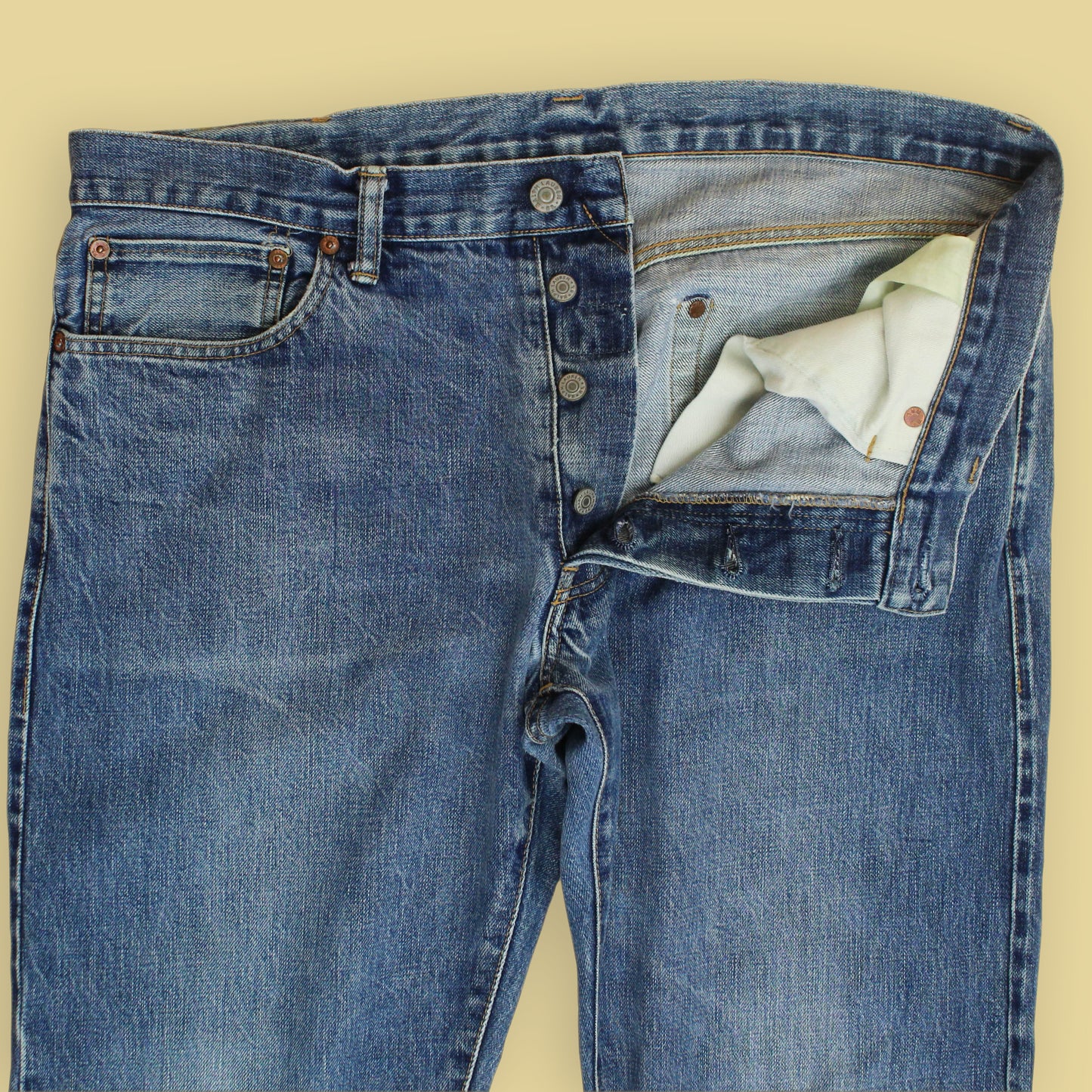Double RL Light Wash Selvedge Denim Straight Leg Jeans