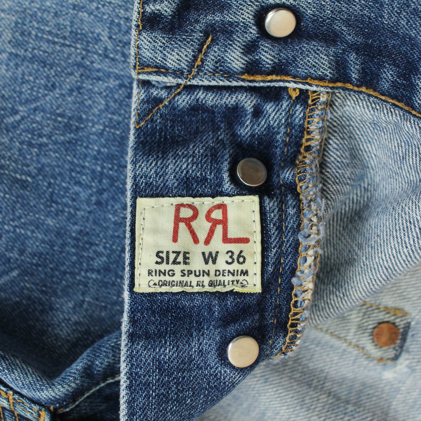 Double RL Light Wash Selvedge Denim Straight Leg Jeans