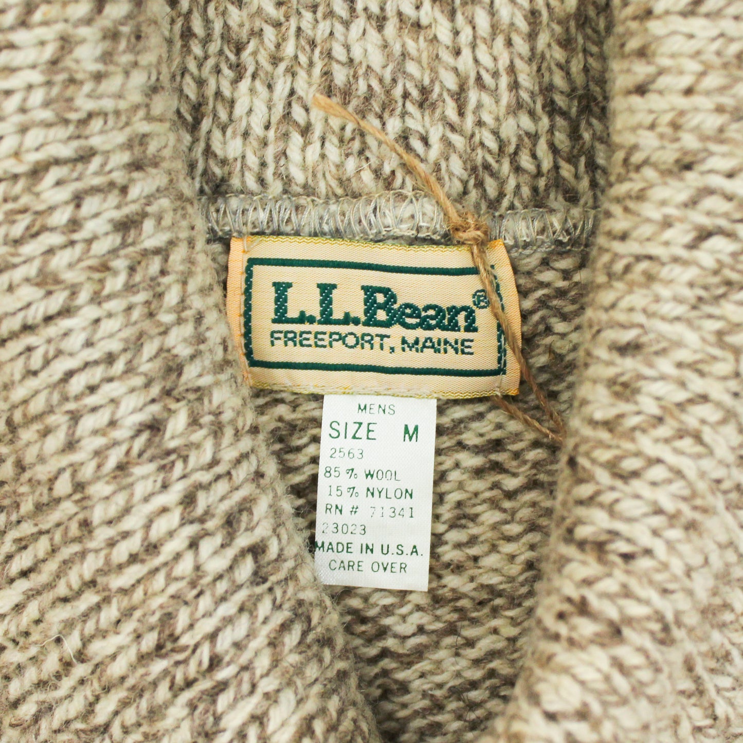 L.L. Bean Ragg Wool Shawl Collar Sweater