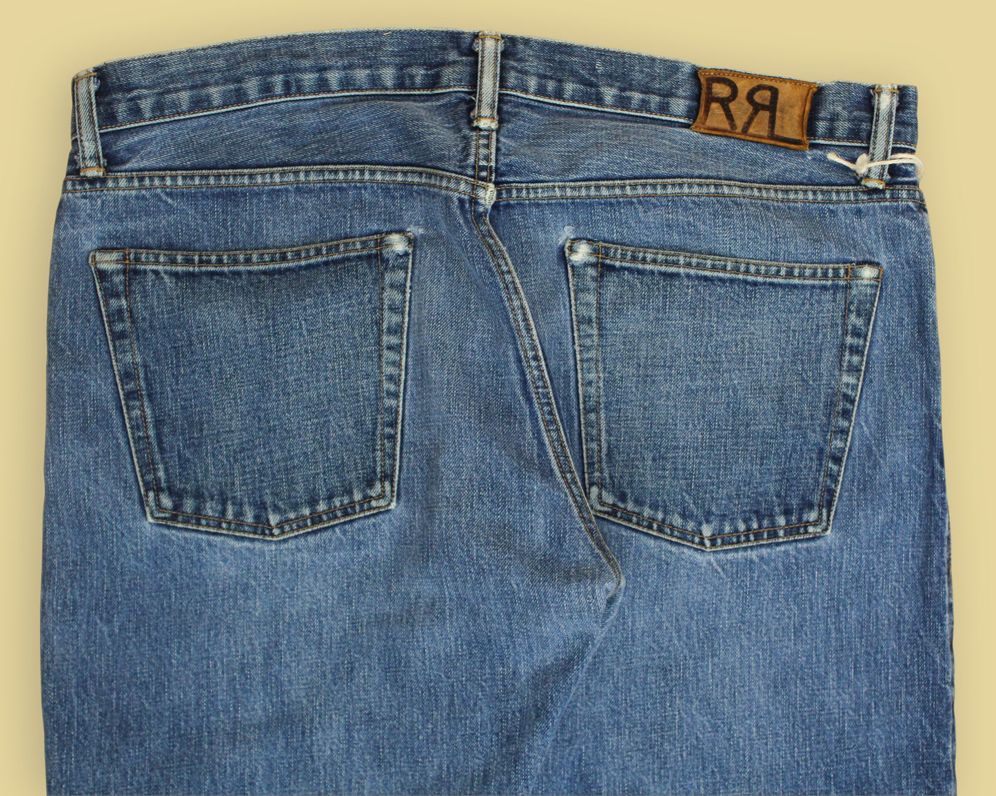 Double RL Light Wash Selvedge Denim Straight Leg Jeans
