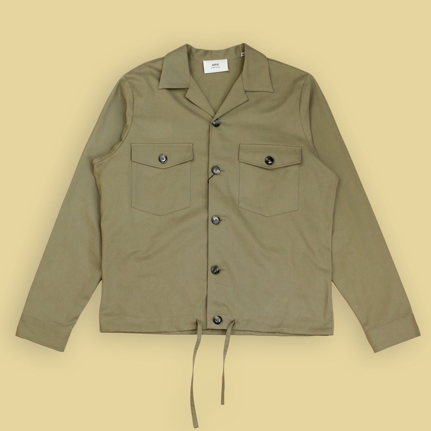 Ami Cotton Classic Overshirt With Drawstring