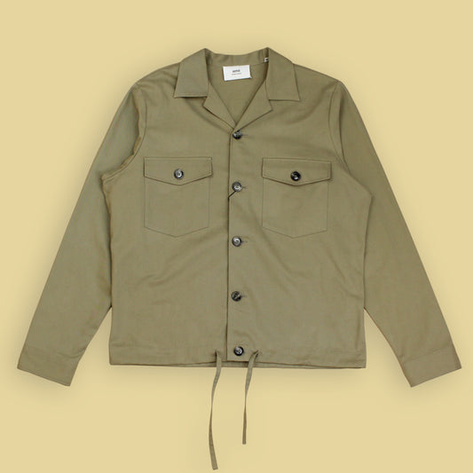 Ami Cotton Classic Overshirt With Drawstring