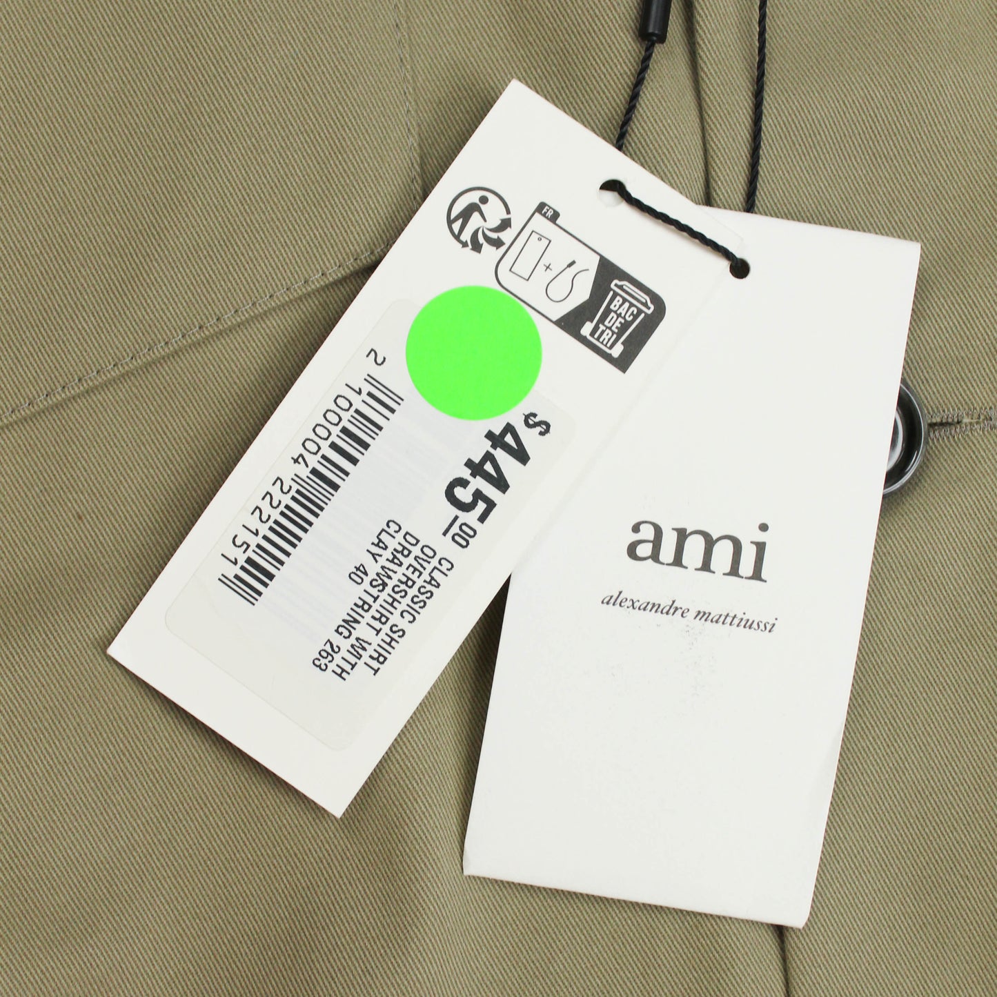 Ami Cotton Classic Overshirt With Drawstring