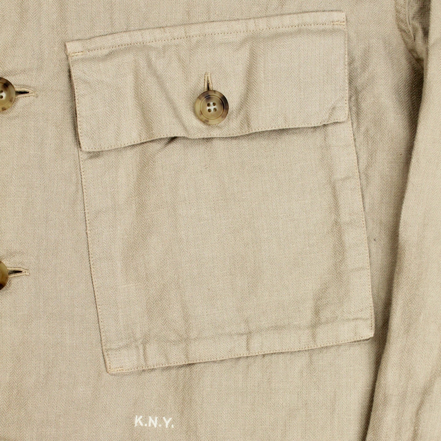 Knickerbocker NYC Cotton Linen Herringbone Twill Overshirt