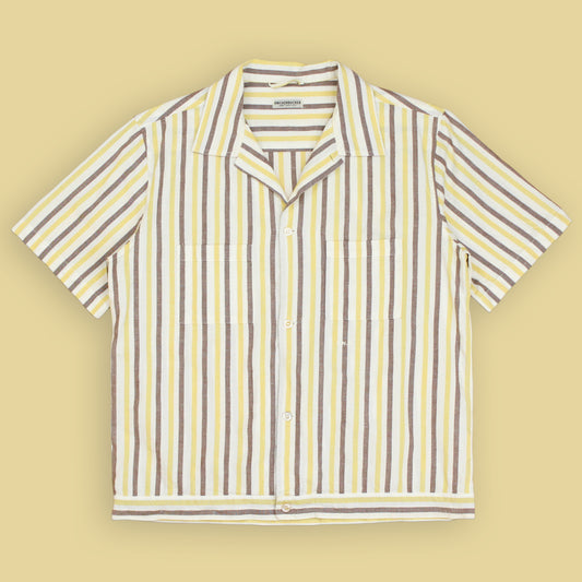 Knickerbocker NYC Striped Cotton Linen Camp Collar Highway Shirt