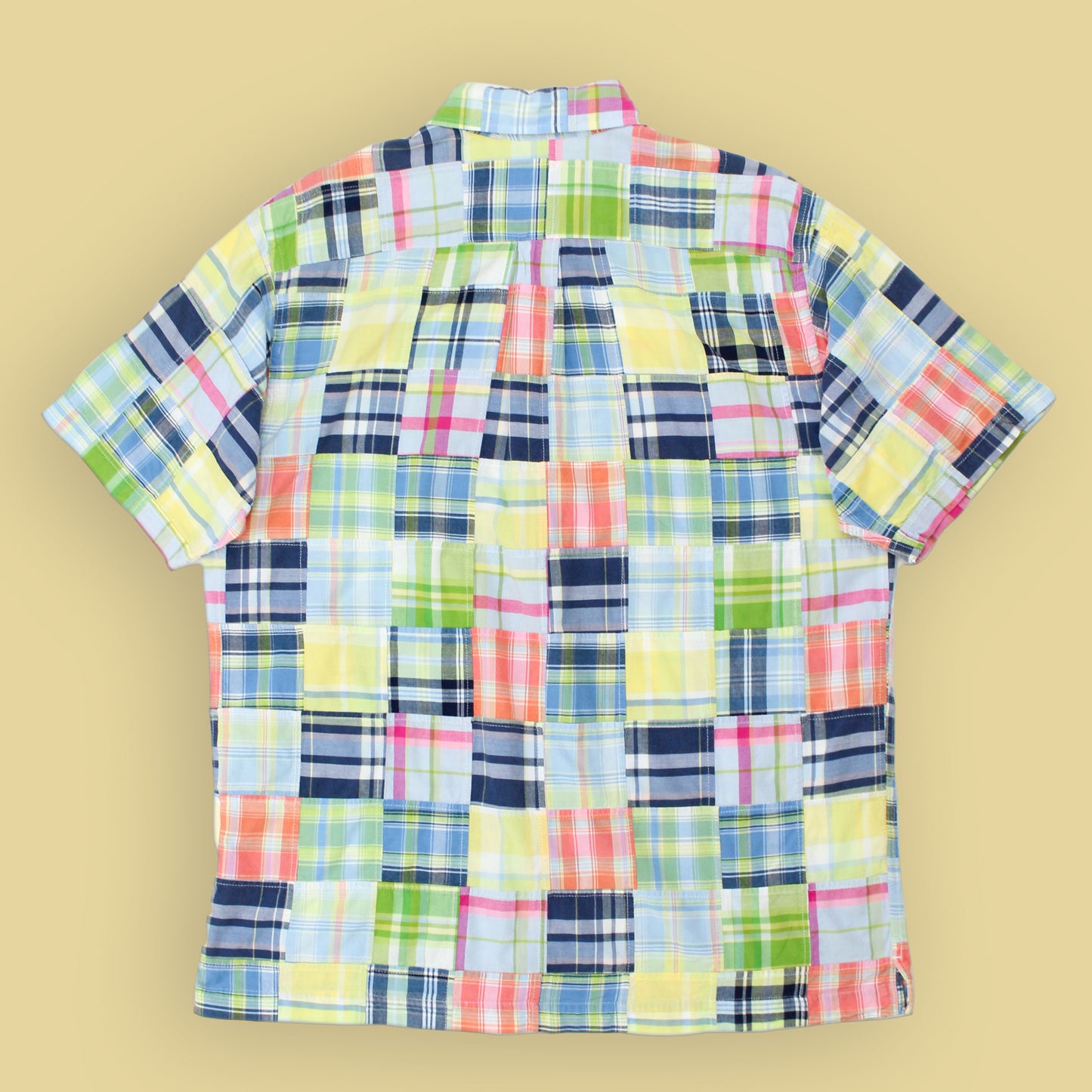 Brooks Brothers Patchwork Madras Short Sleeve Button Down Shirt