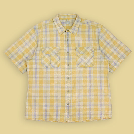 Gramicci Acid Wash Plaid Short Sleeve Button-Up Shirt