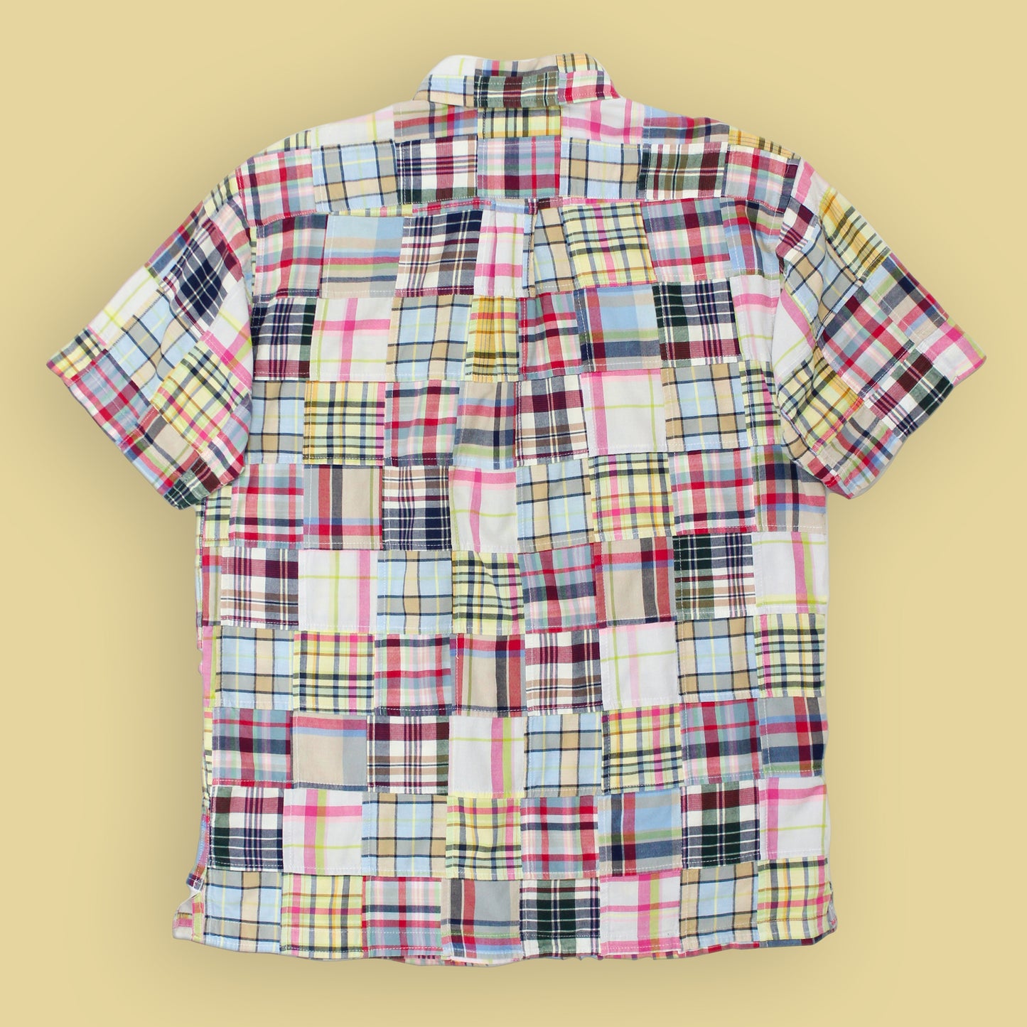 Brooks Brothers Patchwork Madras Short Sleeve Button Down Shirt