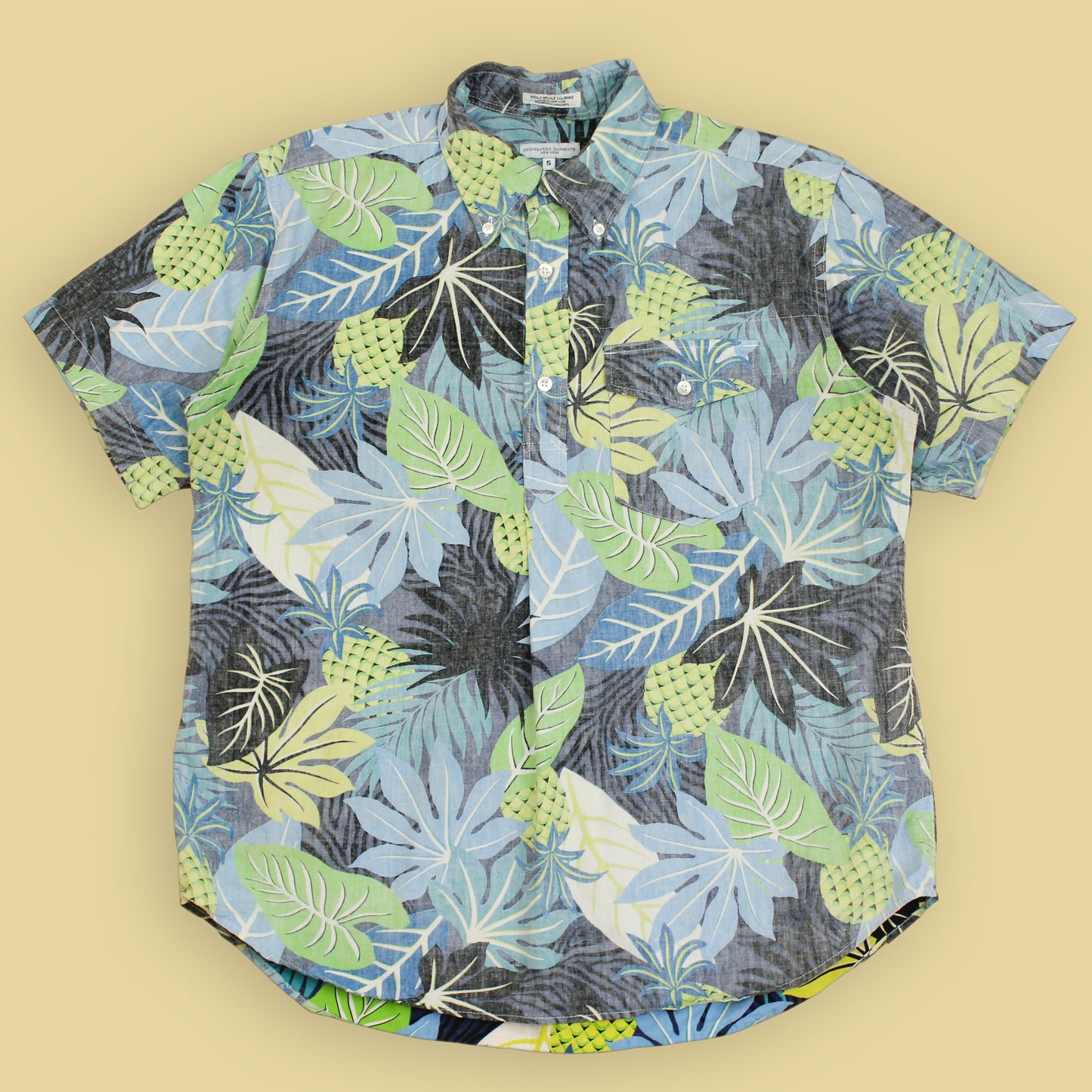 Engineered Garments Floral Reverse Print Cotton Popover Shirt