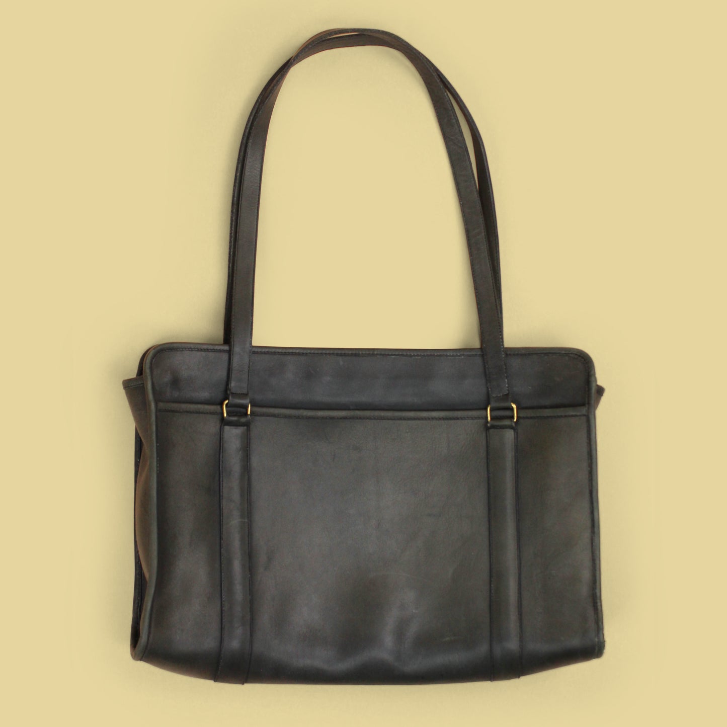 Coach Olive Leather Shoulder Strap Zippered Briefcase Bag