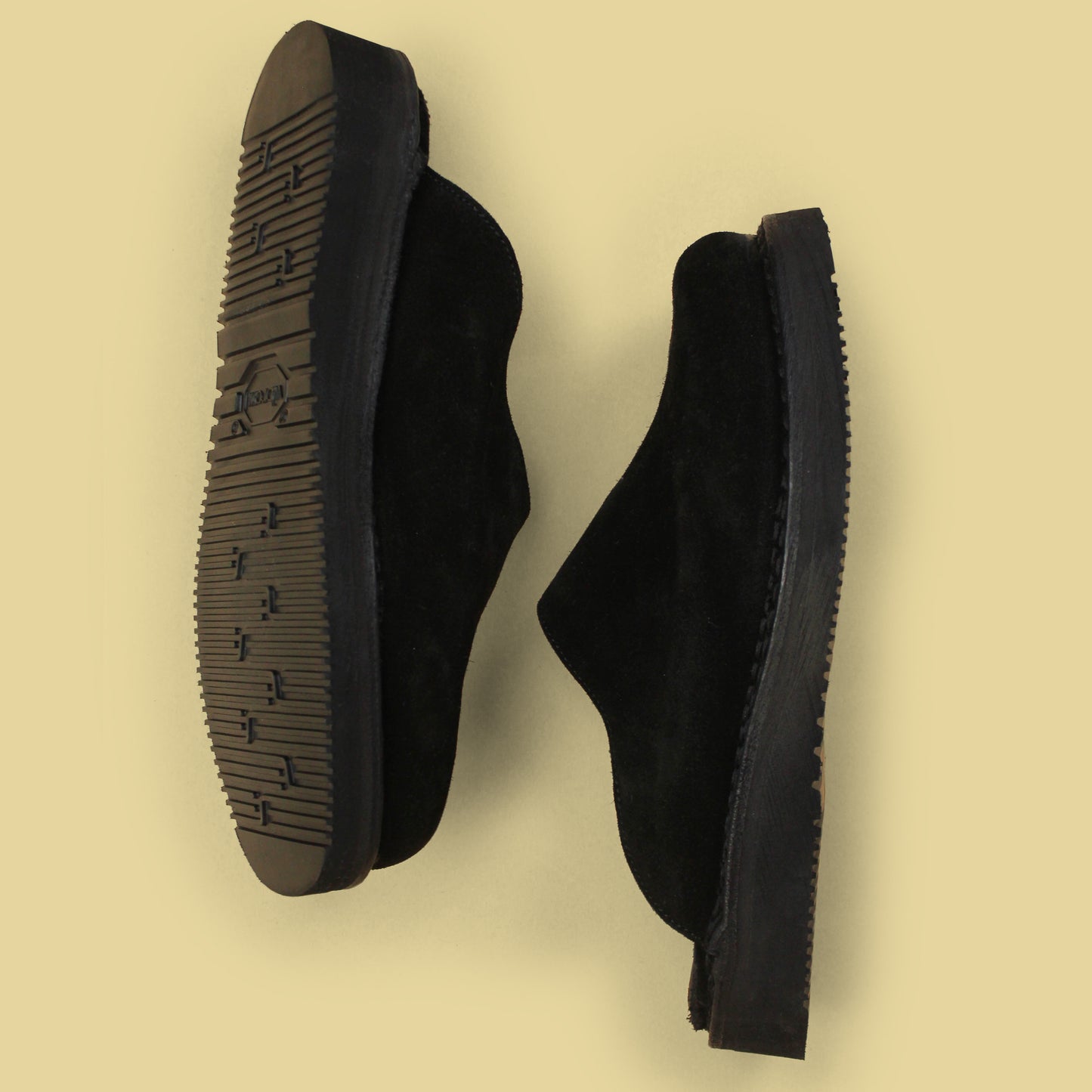 Needles Black Suede Wedge Sole Mountain Clog