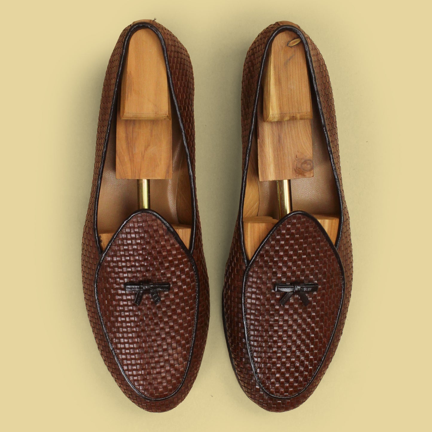 Belgian Shoes Woven Leather Mr Casual Slippers/Loafers