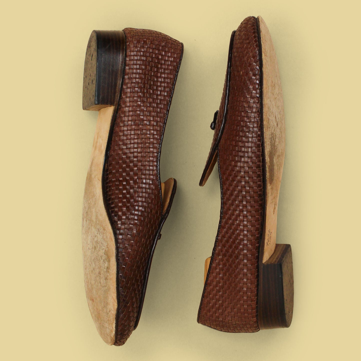 Belgian Shoes Woven Leather Mr Casual Slippers/Loafers