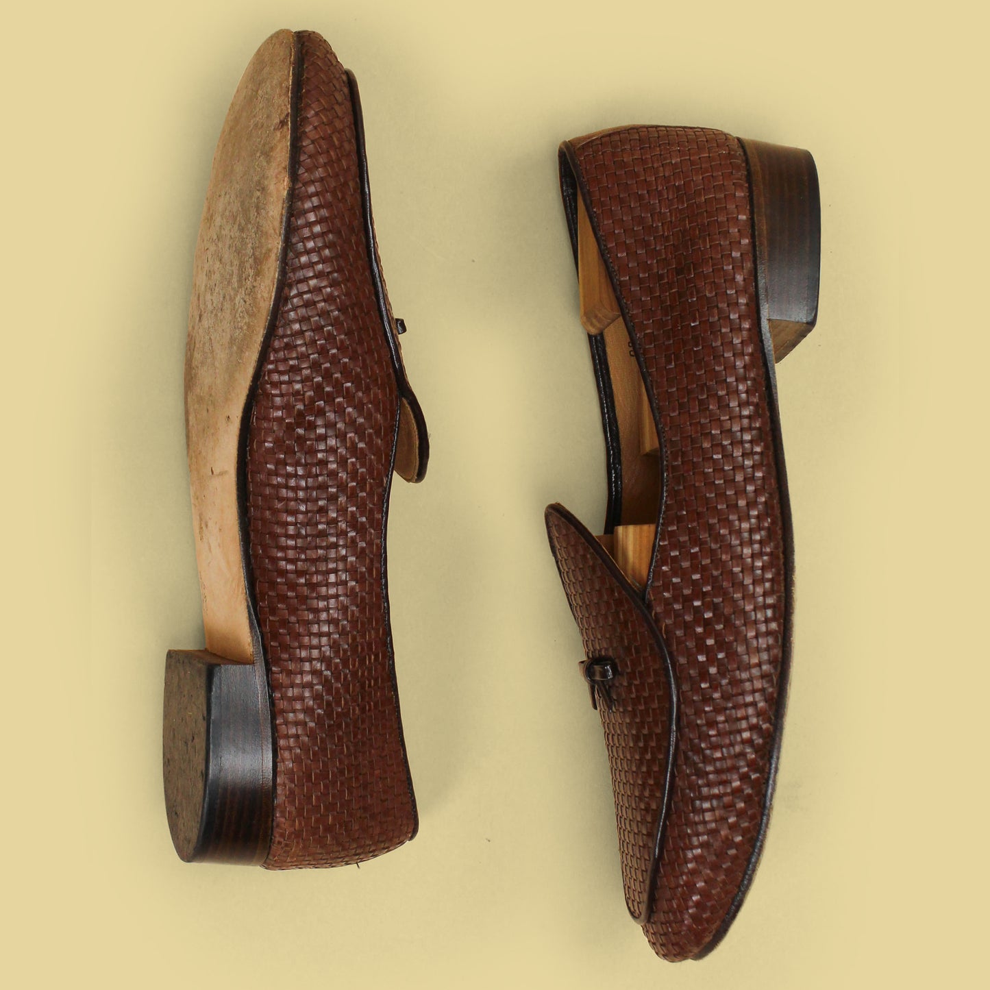 Belgian Shoes Woven Leather Mr Casual Slippers/Loafers