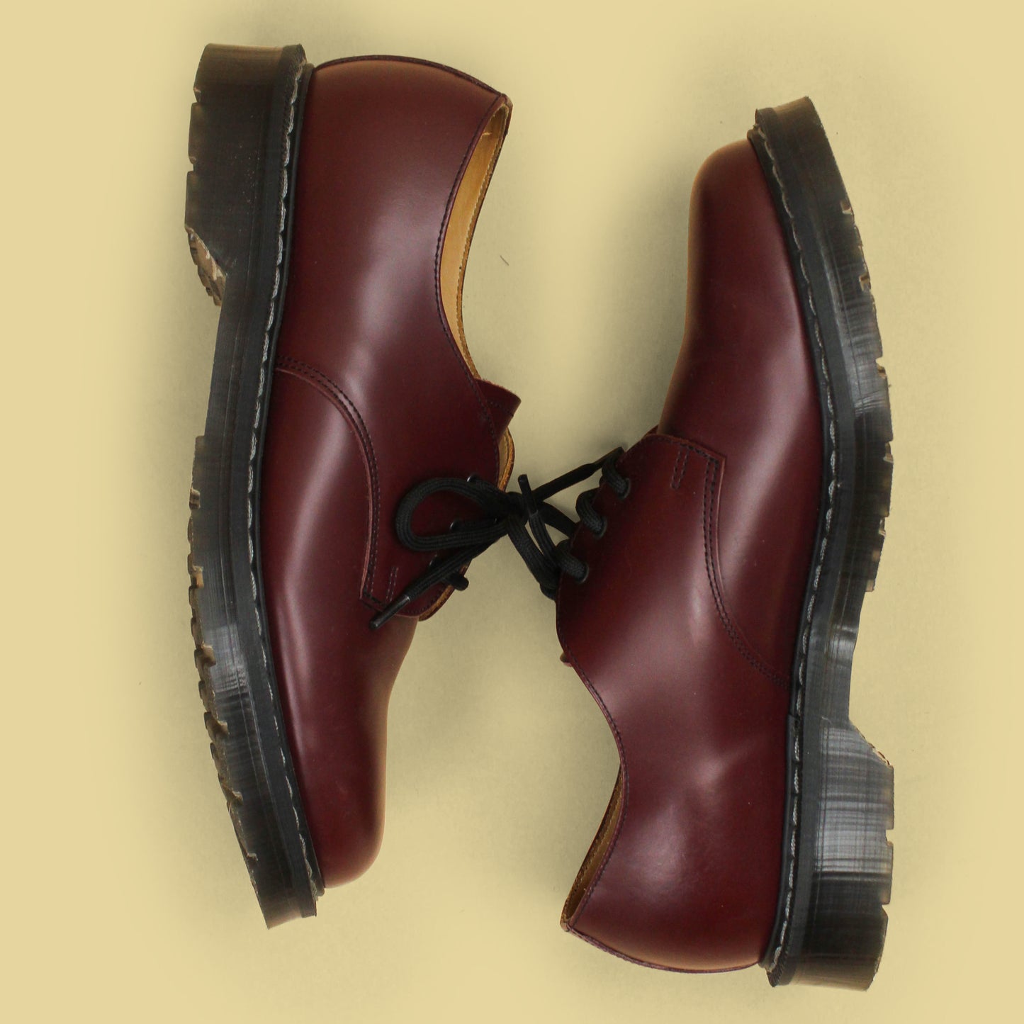 Solovair Oxblood Hi-Shine Leather Gibson Shoes
