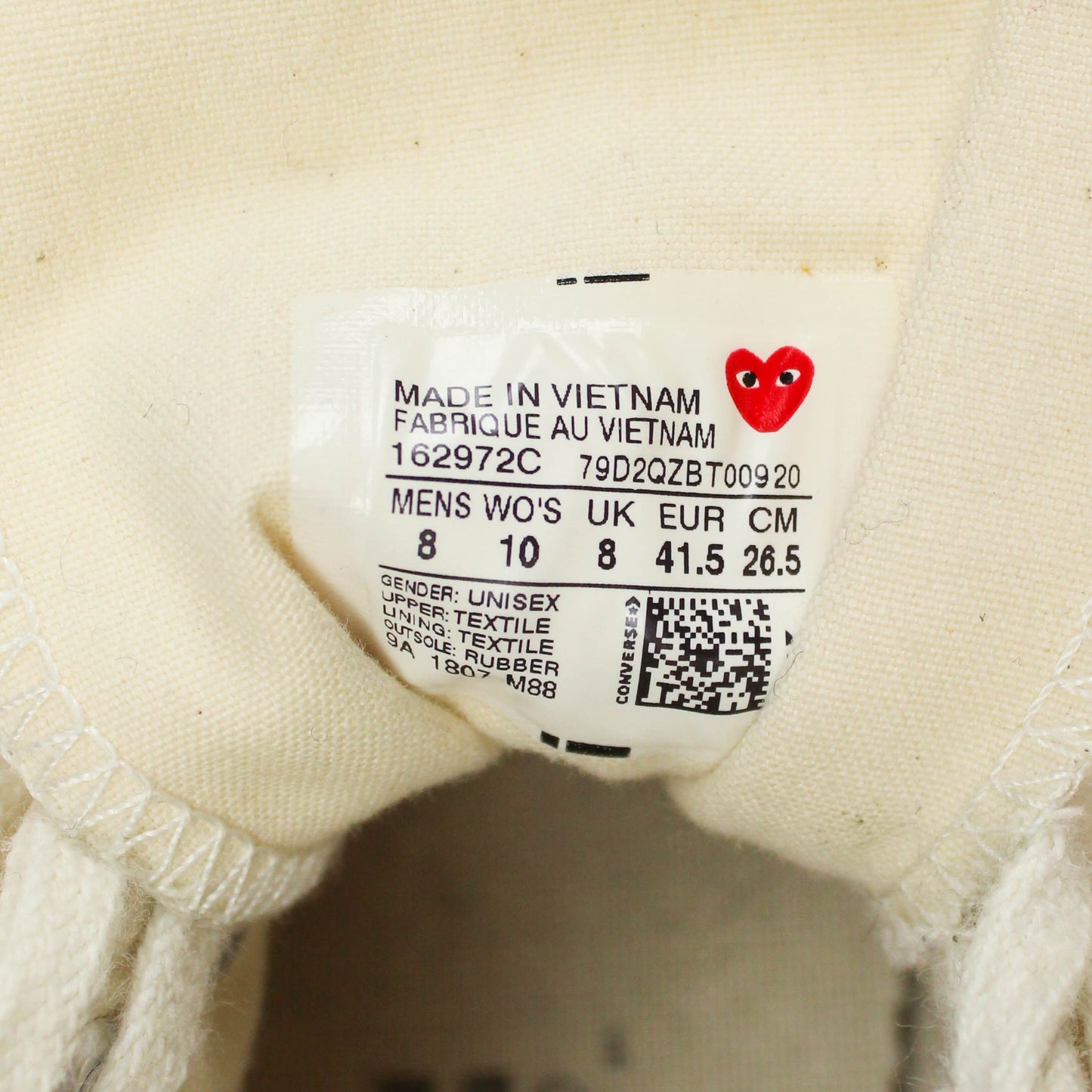 Comme des Garçons Play x Converse Canvas Hi-Top Chuck Taylor Sneakers