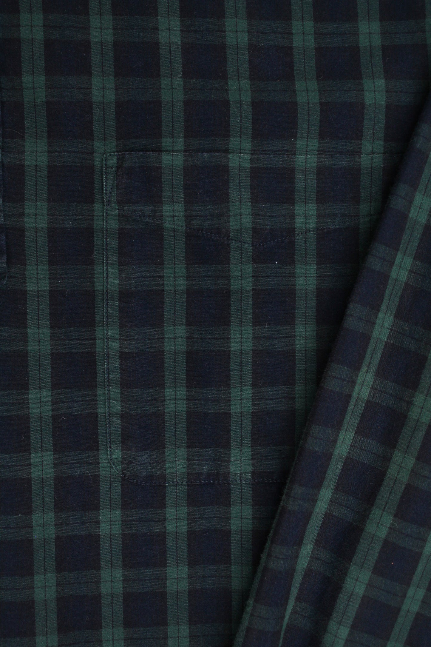 Beams Plus Blackwatch Plaid Cotton Button Down Popover Shirt