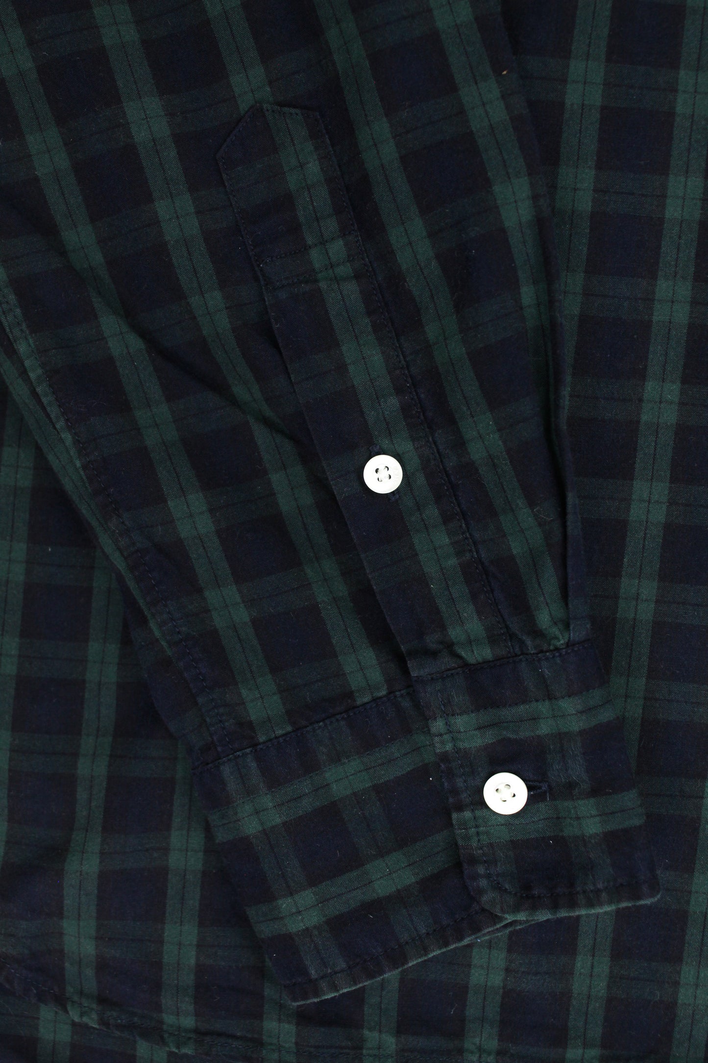 Beams Plus Blackwatch Plaid Cotton Button Down Popover Shirt
