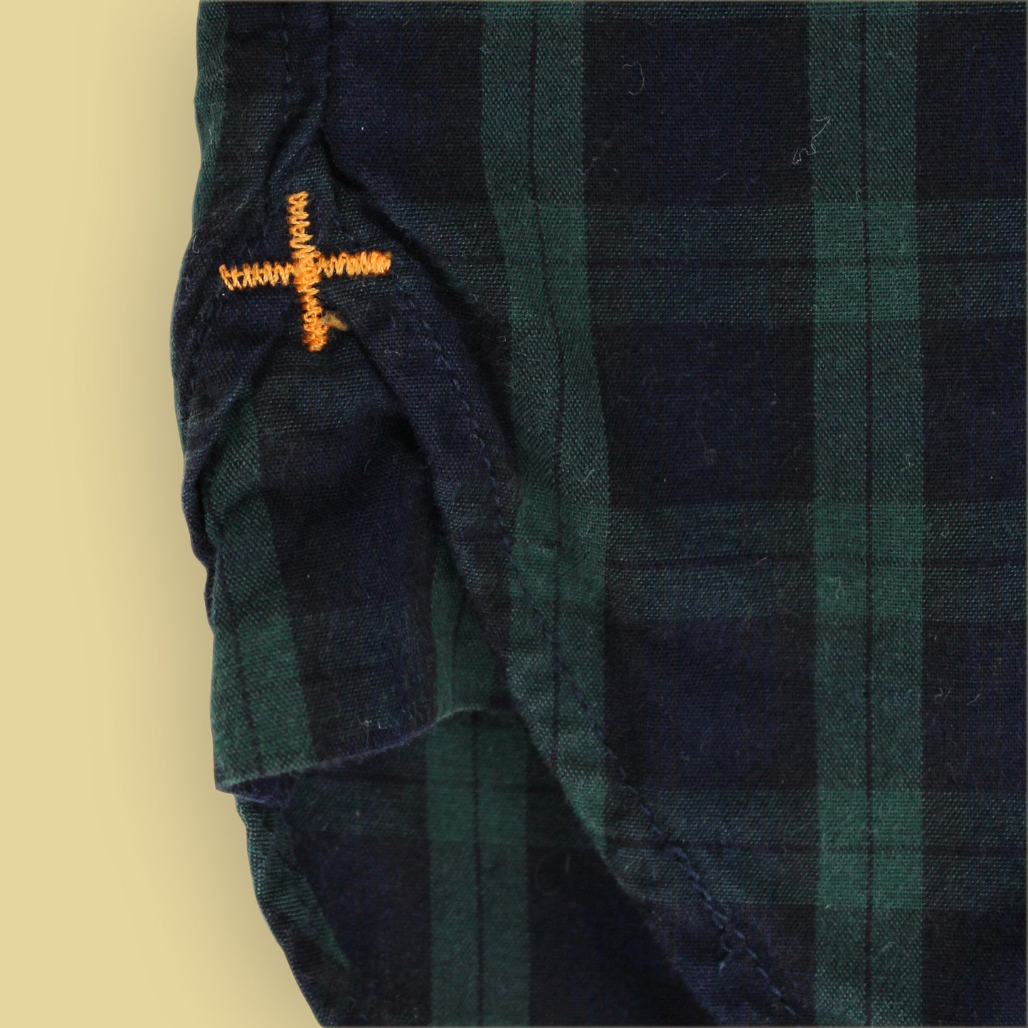 Beams Plus Blackwatch Plaid Cotton Button Down Popover Shirt