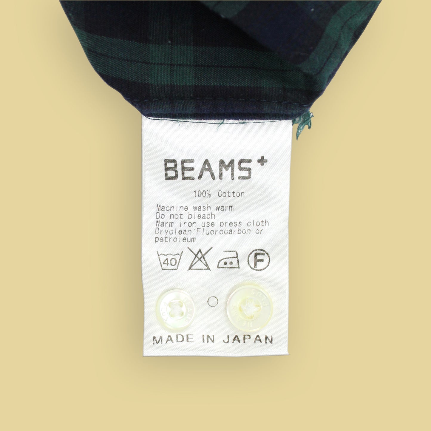 Beams Plus Blackwatch Plaid Cotton Button Down Popover Shirt