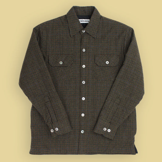Très Bien Check Wool Flannel Padded Shirt Jacket