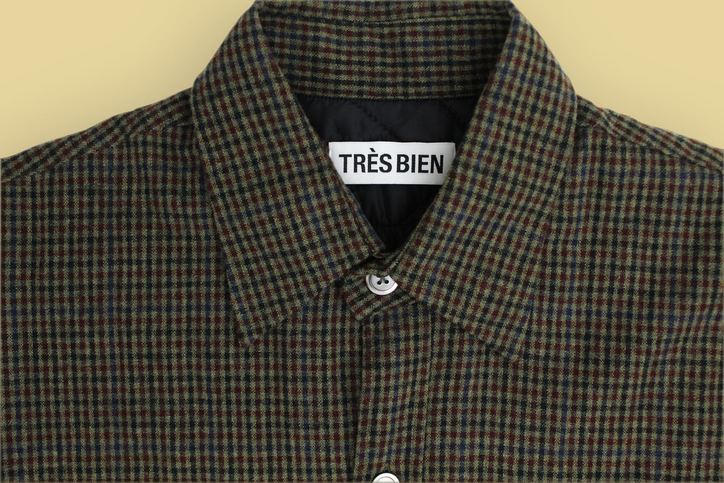 Très Bien Check Wool Flannel Padded Shirt Jacket