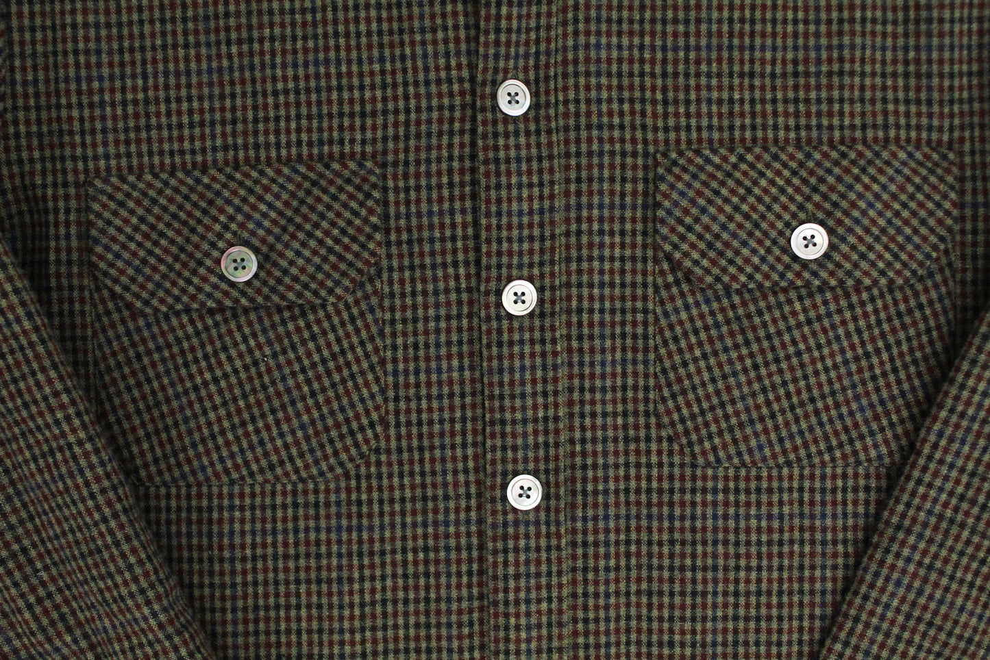 Très Bien Check Wool Flannel Padded Shirt Jacket