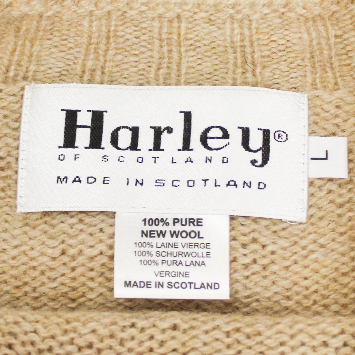 Harley of Scotland Shetland Wool Crew Neck Sweater