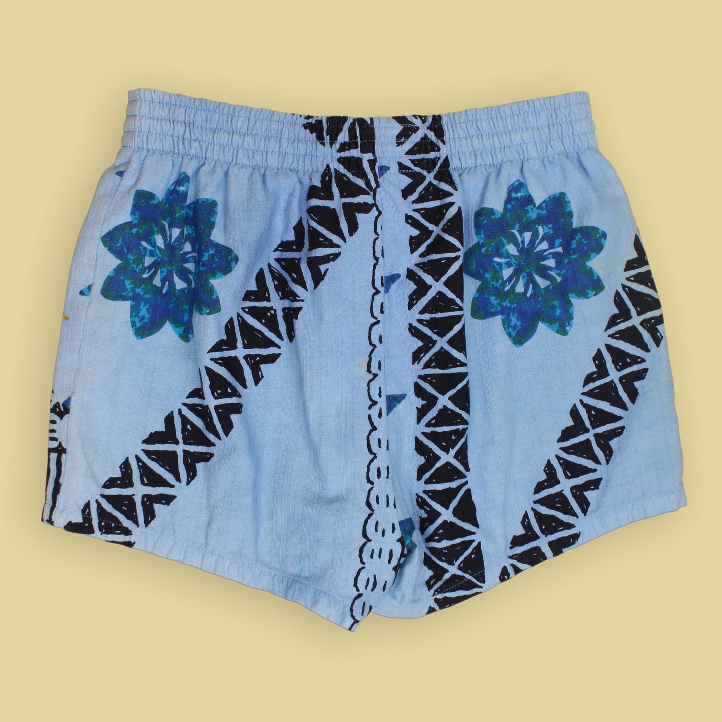 Waltah Clarke's Hawaiian Print Bark Cloth Swim Trunks