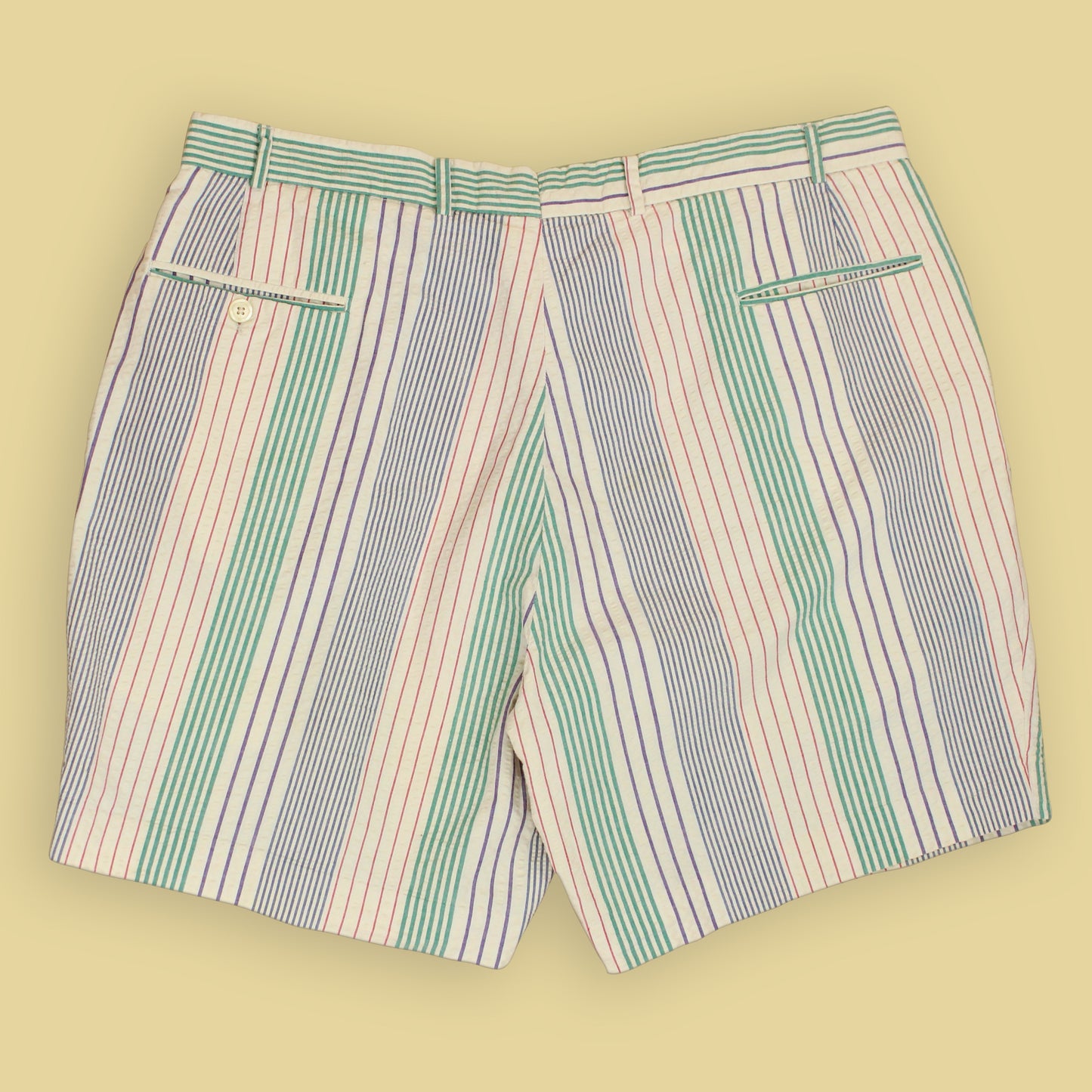Brooks Brothers Variegated Stripe Seersucker Pleated Shorts