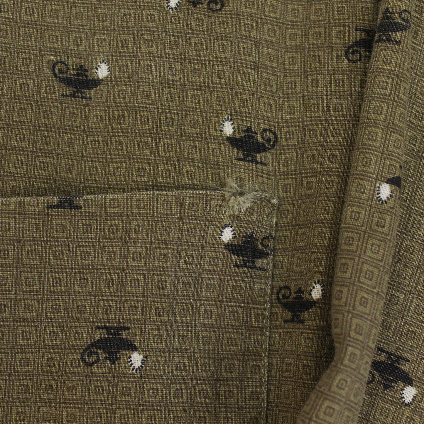 Allen A Latern Print Cotton Long Sleeve Popover Shirt