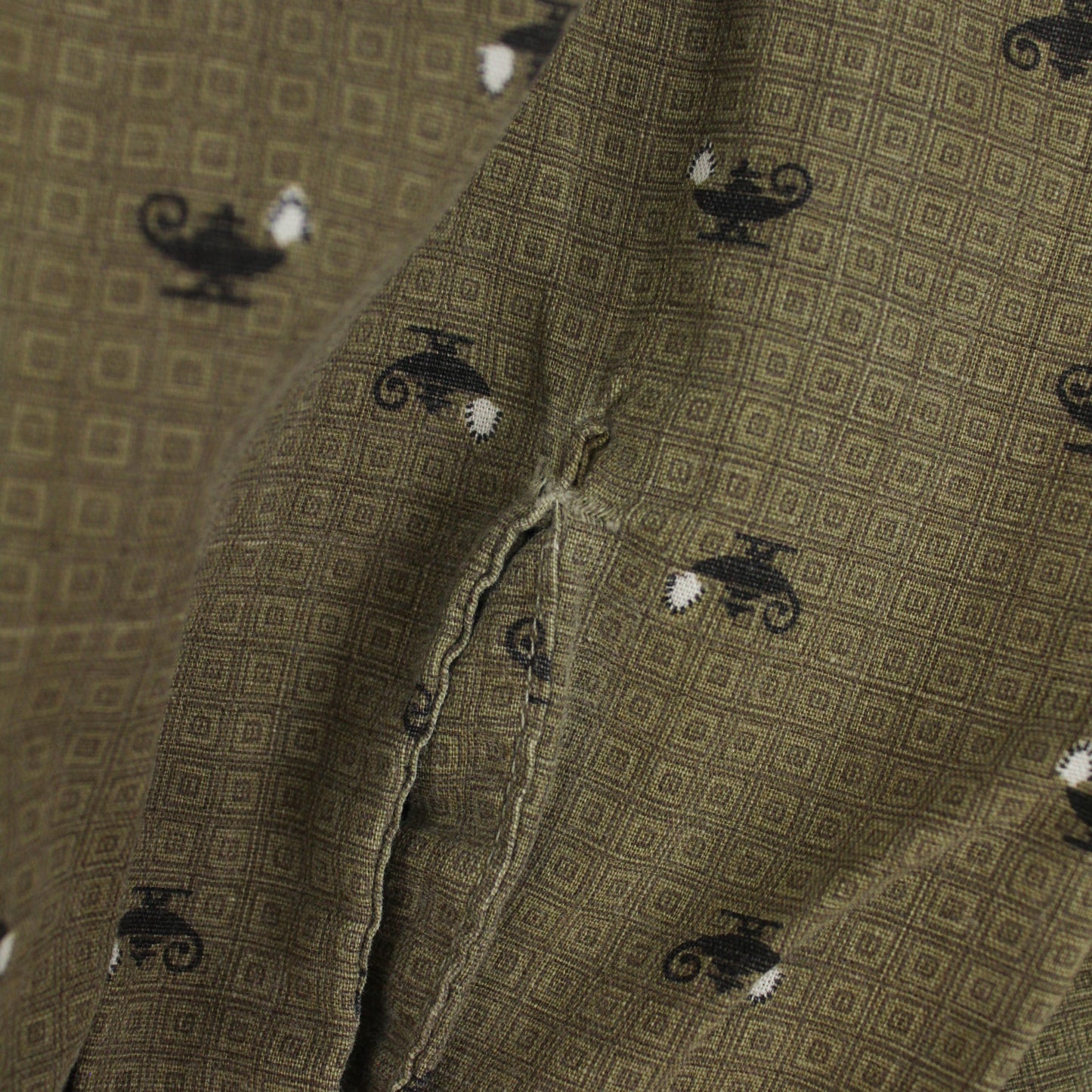 Allen A Latern Print Cotton Long Sleeve Popover Shirt