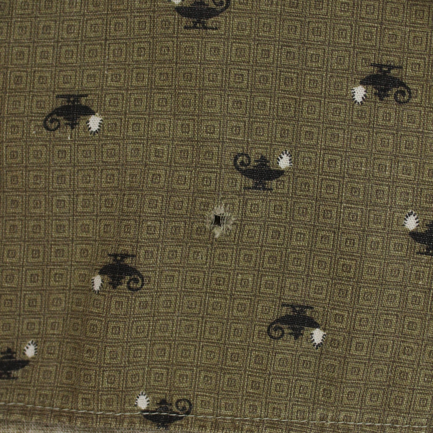 Allen A Latern Print Cotton Long Sleeve Popover Shirt