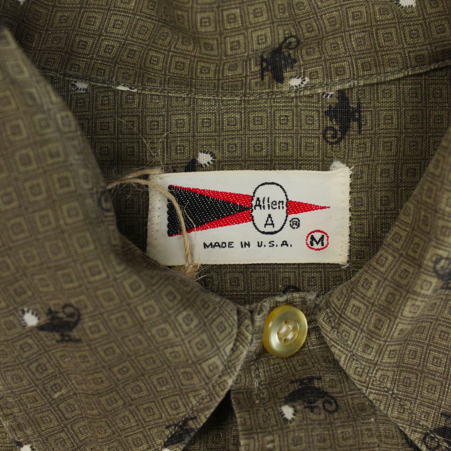 Allen A Latern Print Cotton Long Sleeve Popover Shirt