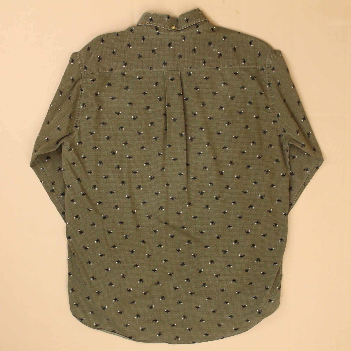 Allen A Latern Print Cotton Long Sleeve Popover Shirt