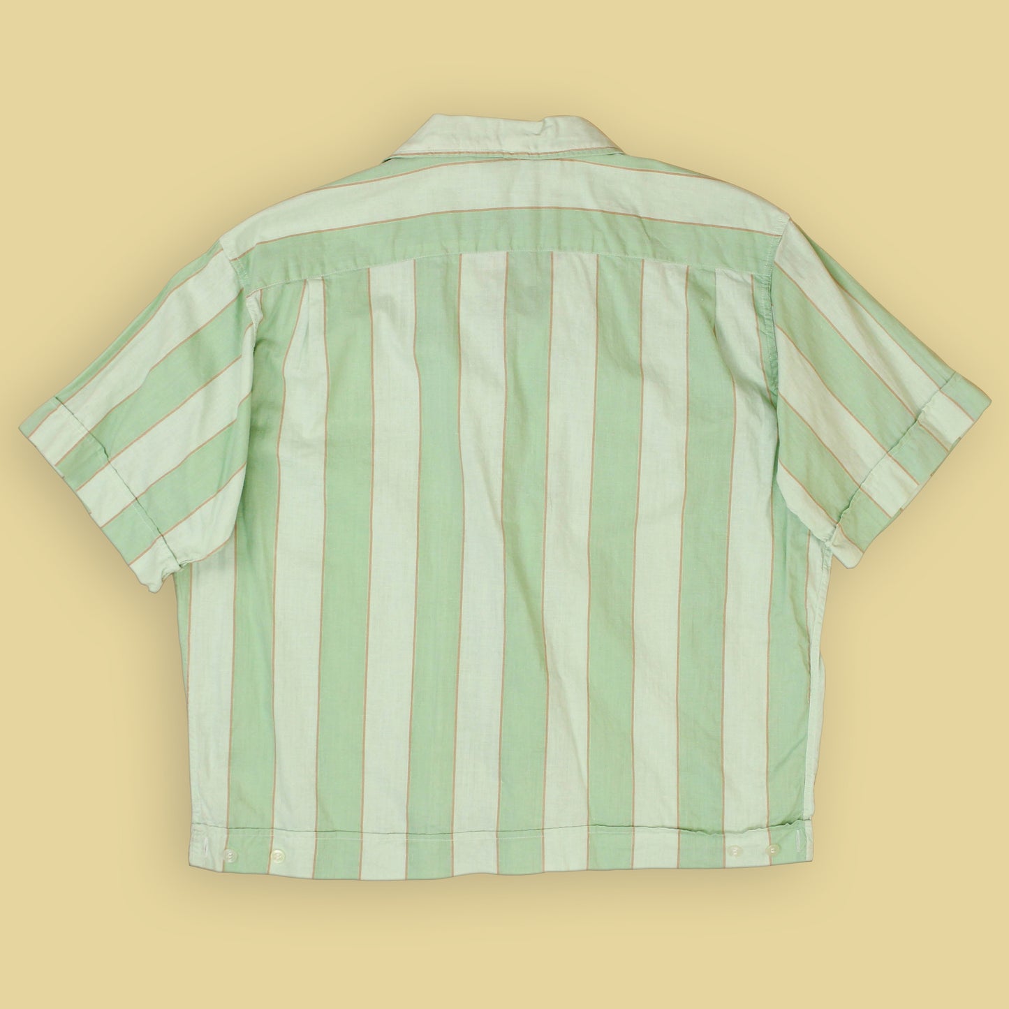 Resco Striped Cotton Camp Collar Short Sleeve Shirt Jacket